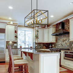 Euclid 10 Light Linear Chandelier Olde Brass + Bronze