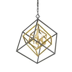 Euclid 3 Light Chandelier Olde Brass + Bronze