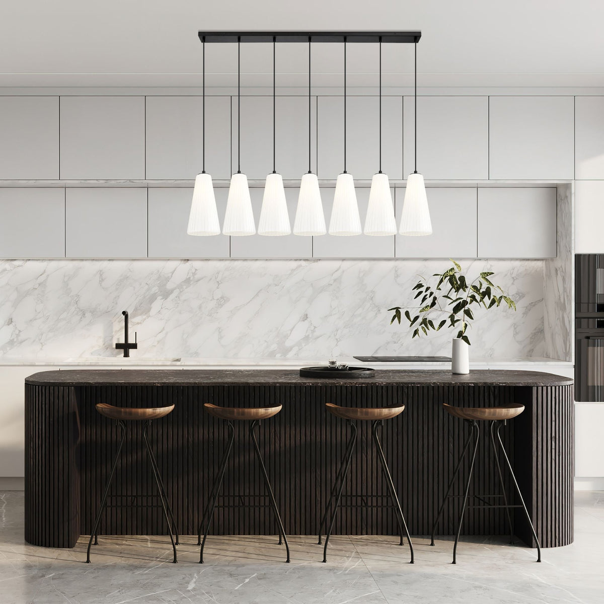 Farrell 7 Light Linear Chandelier Matte Black