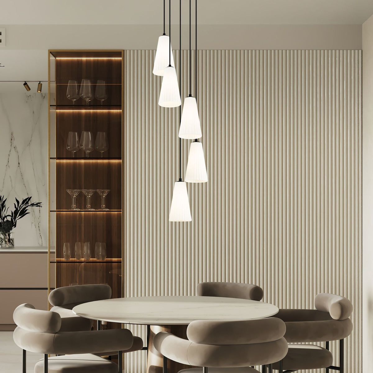 Farrell 5 Light Chandelier Matte Black