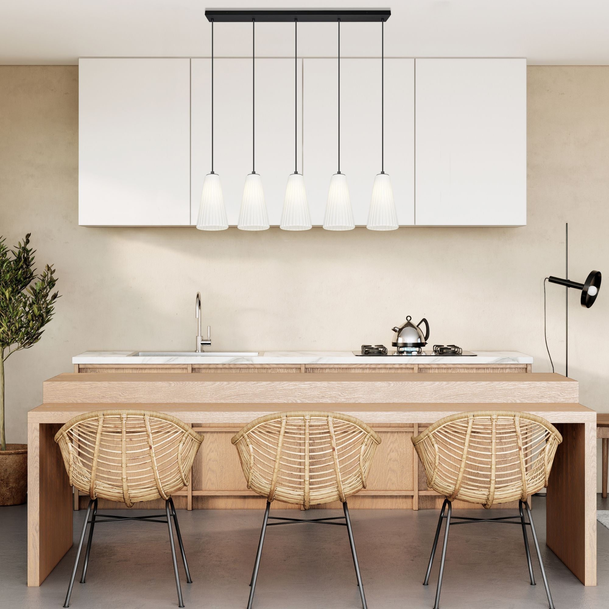 Farrell 5 Light Linear Chandelier Matte Black