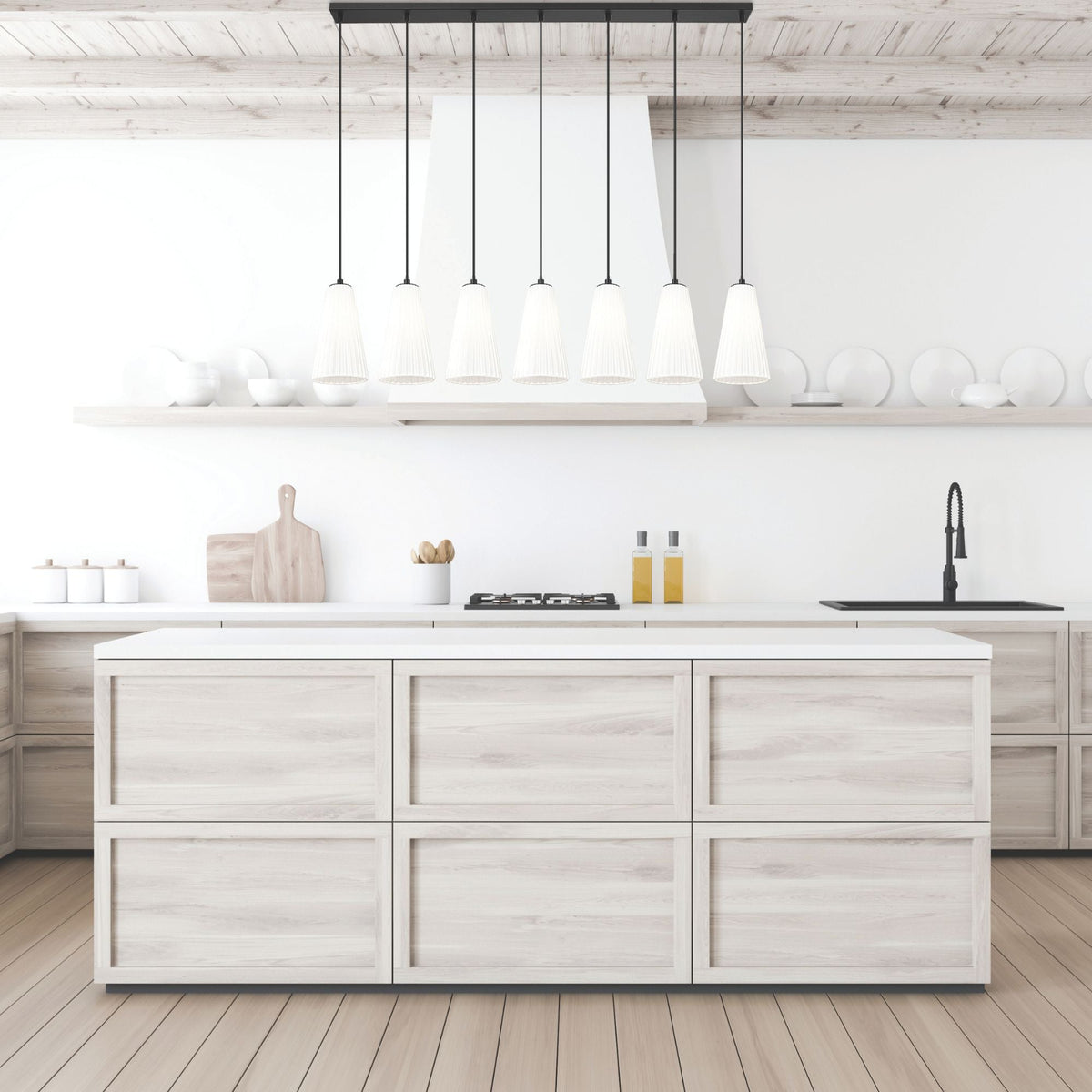 Farrell 7 Light Linear Chandelier Matte Black