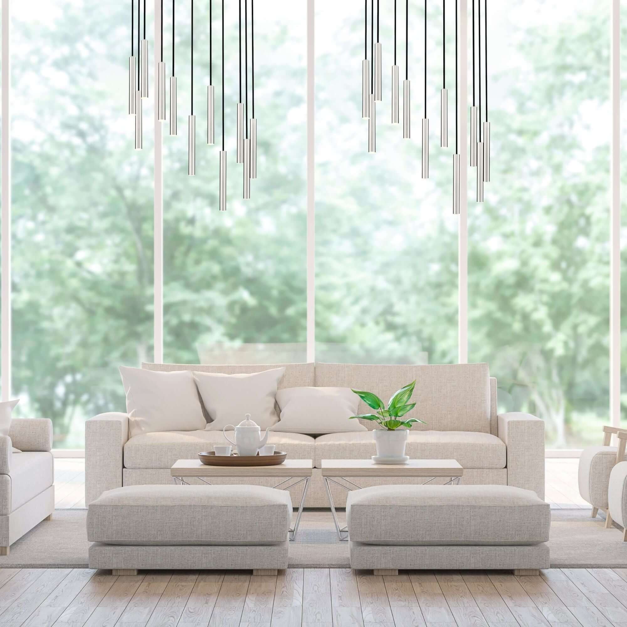 Forest LED 11 Light Chandelier Brushed Nickel