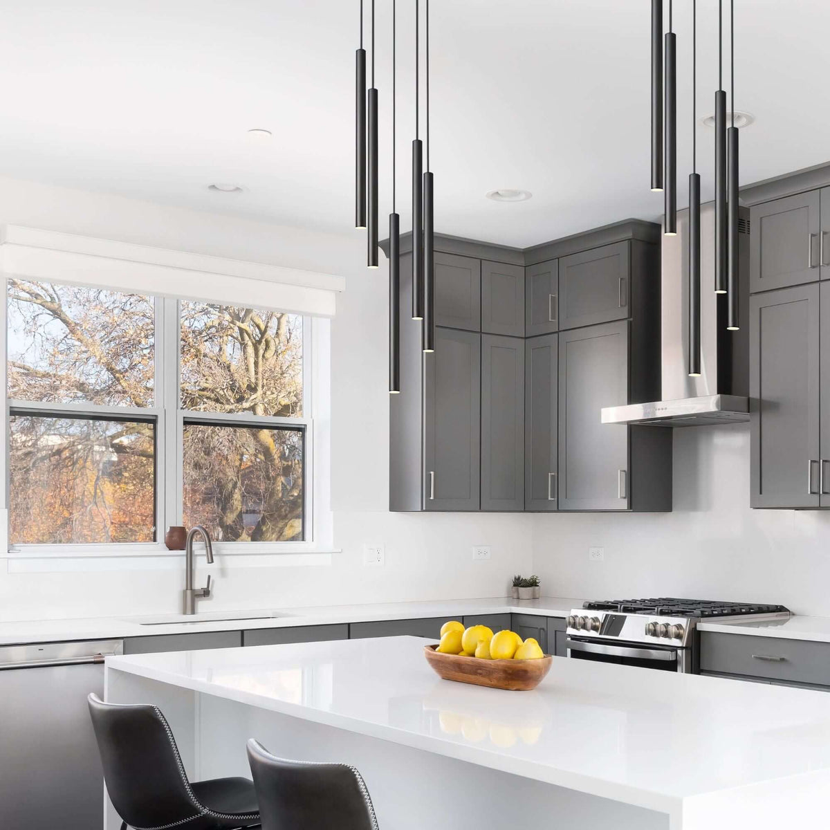 Forest LED 5 Light Chandelier Matte Black