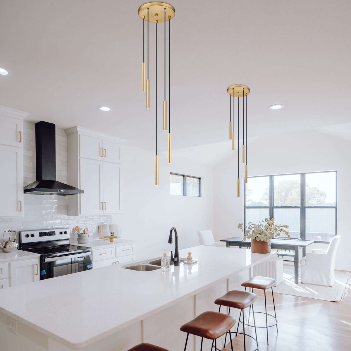 Forest LED 5 Light Chandelier Modern Gold