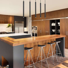 Forest LED 5 Light Linear Chandelier Matte Black