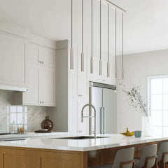 Forest LED 7 Light Linear Chandelier Brushed Nickel