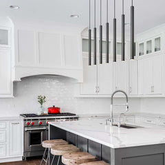 Forest LED 7 Light Linear Chandelier Matte Black
