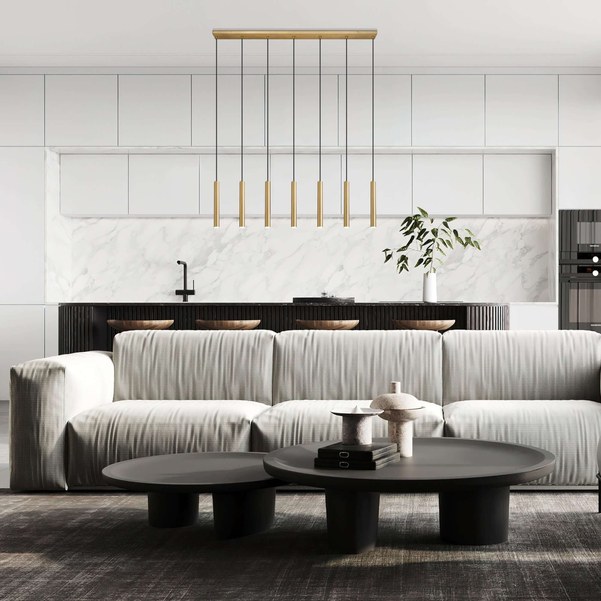 Forest LED 7 Light Linear Chandelier Modern Gold