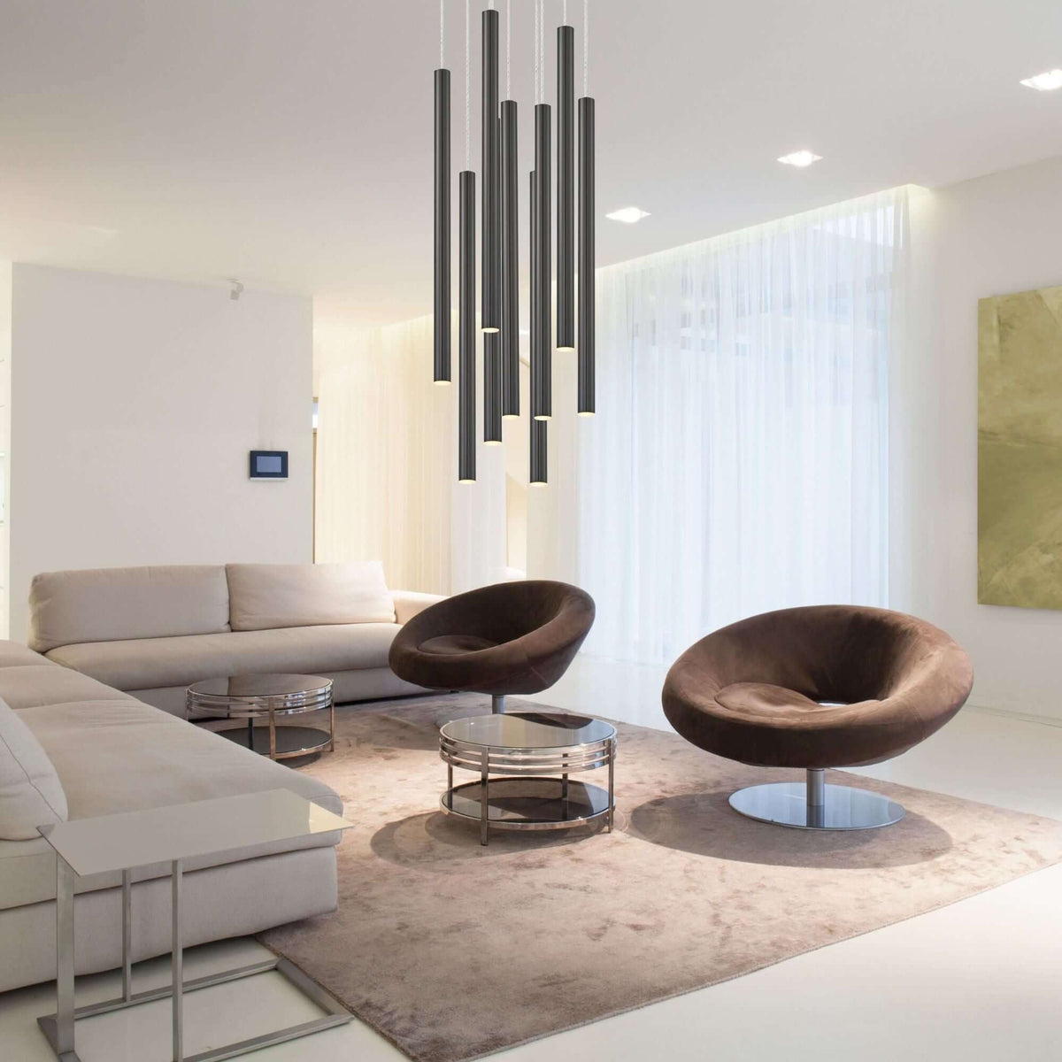 Forest LED 9 Light Chandelier Chrome