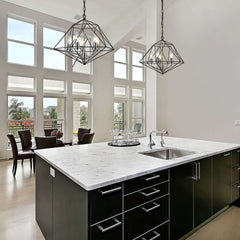 Geo 3 Light Chandelier Matte Black + Chrome