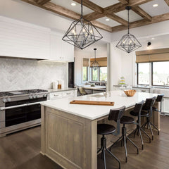 Geo 5 Light Chandelier Matte Black + Chrome