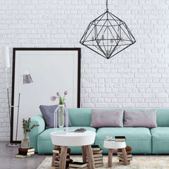 Geo 6 Light Chandelier Matte Black + Chrome