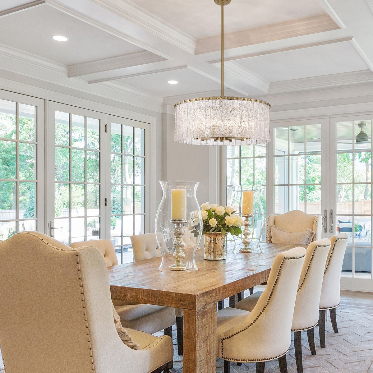 Glacier 10 Light Chandelier Modern Gold