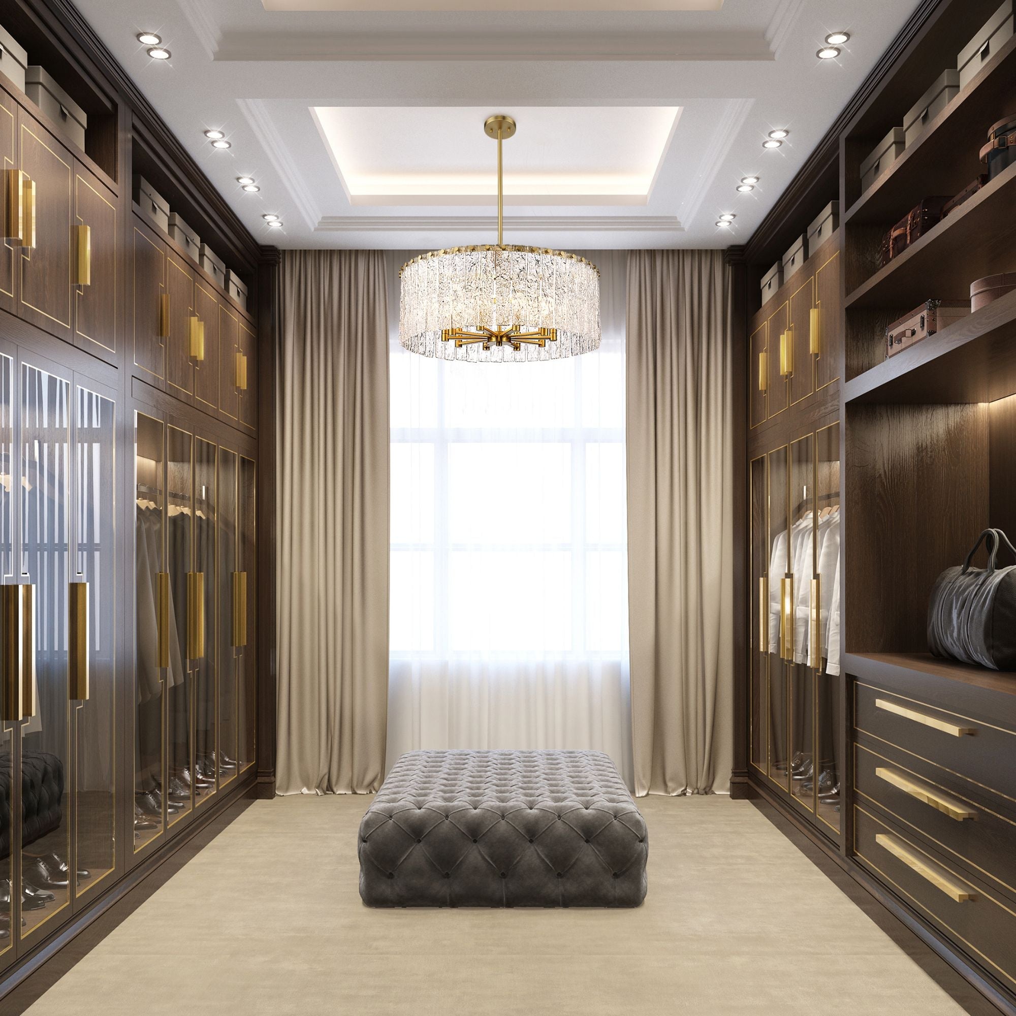Glacier 10 Light Chandelier Modern Gold