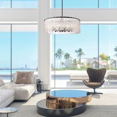 Glacier 12 Light Chandelier Matte Black