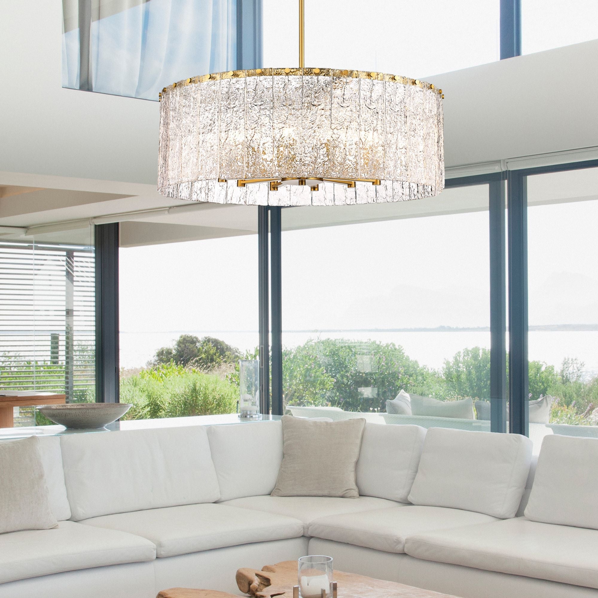 Glacier 12 Light Chandelier Modern Gold