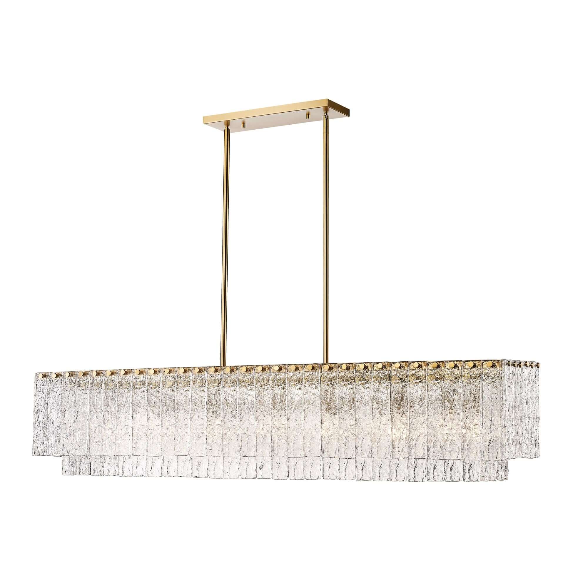 Glacier 7 Light Linear Chandelier Modern Gold