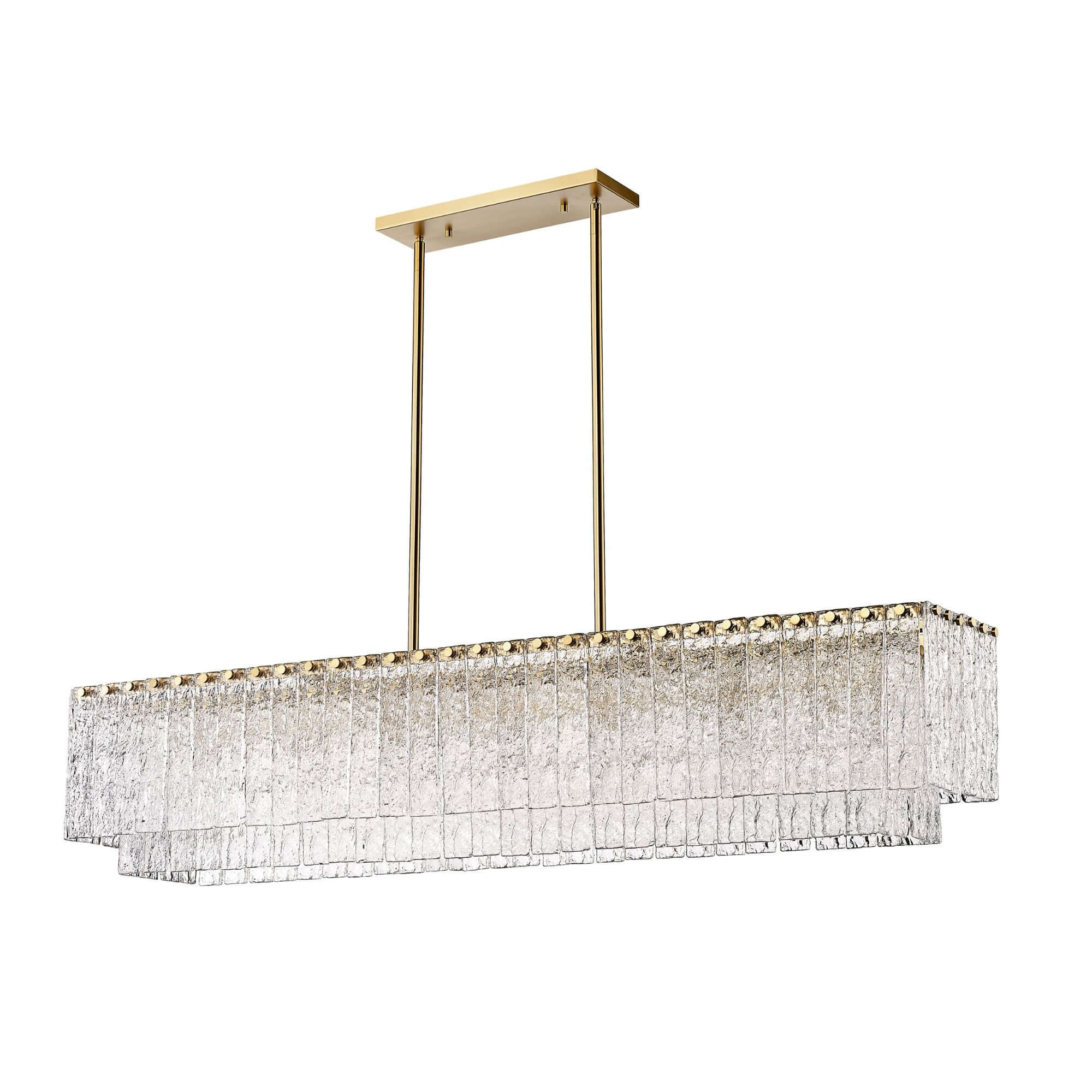 Glacier 7 Light Linear Chandelier Modern Gold