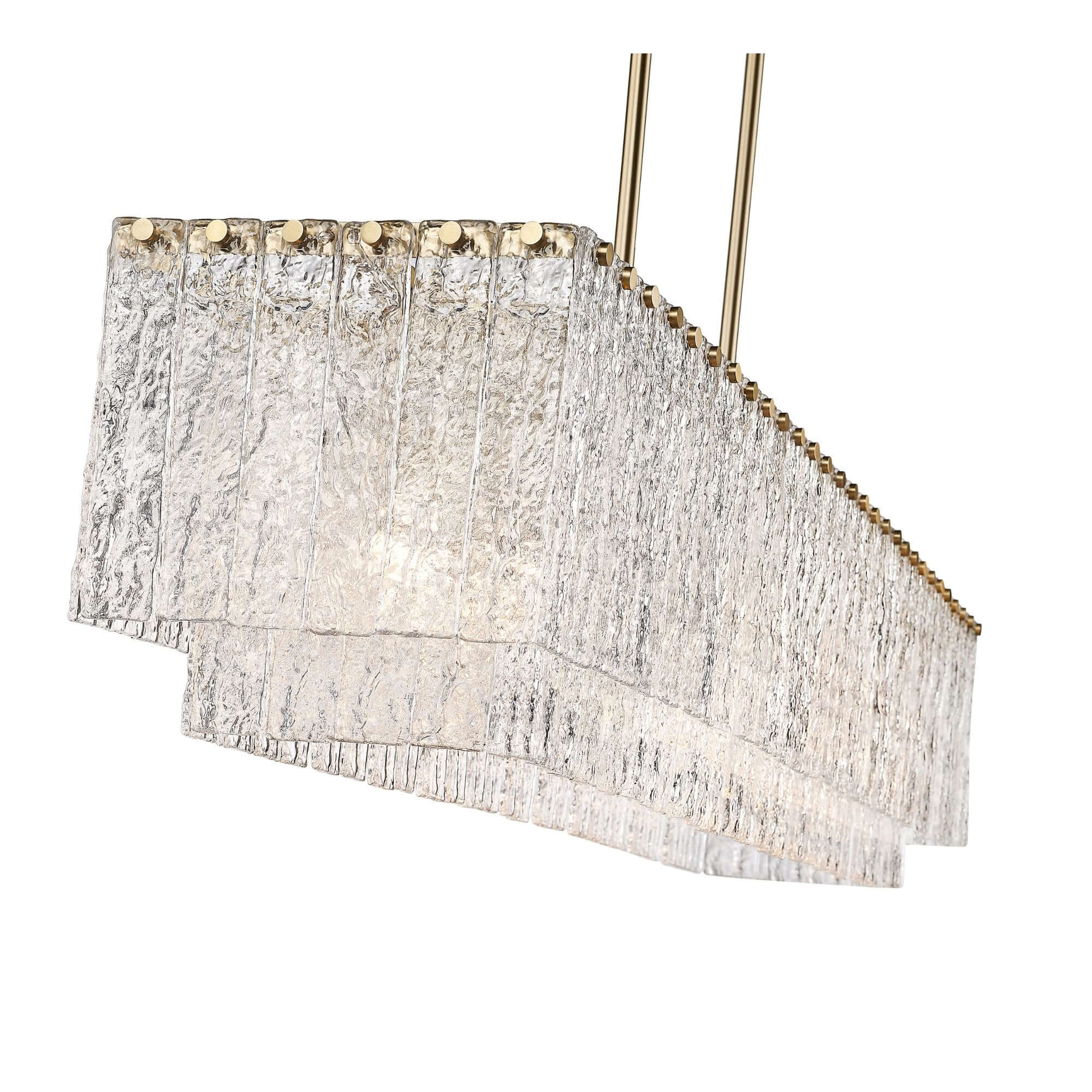 Glacier 7 Light Linear Chandelier Modern Gold