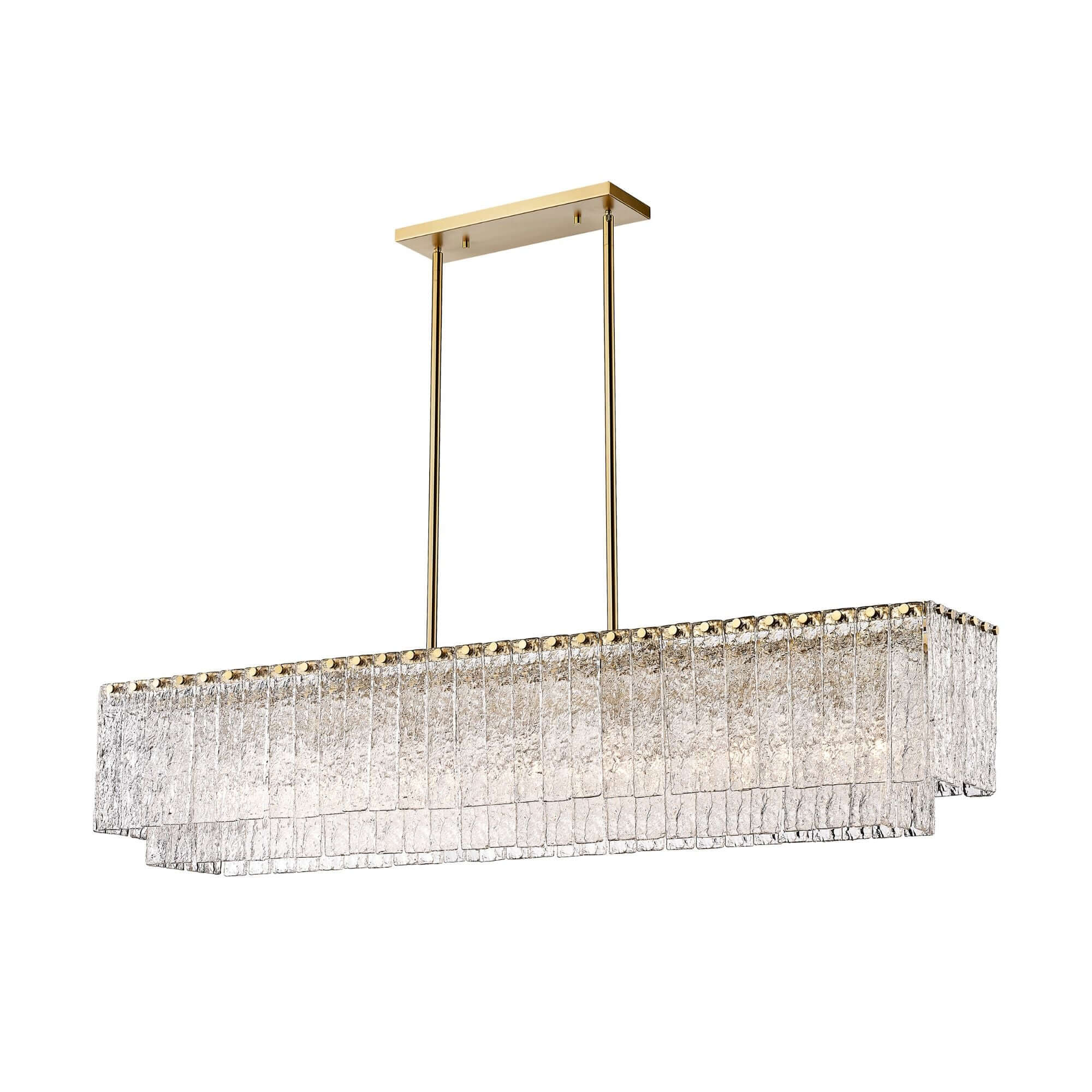 Glacier 7 Light Linear Chandelier Modern Gold