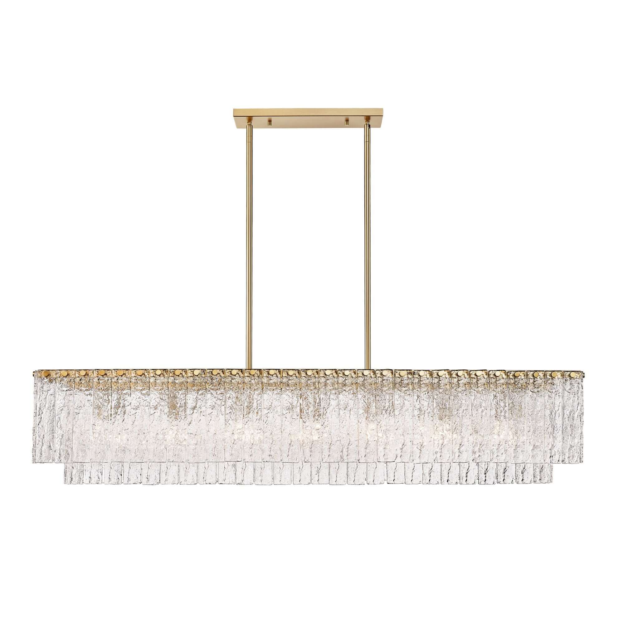 Glacier 7 Light Linear Chandelier Modern Gold