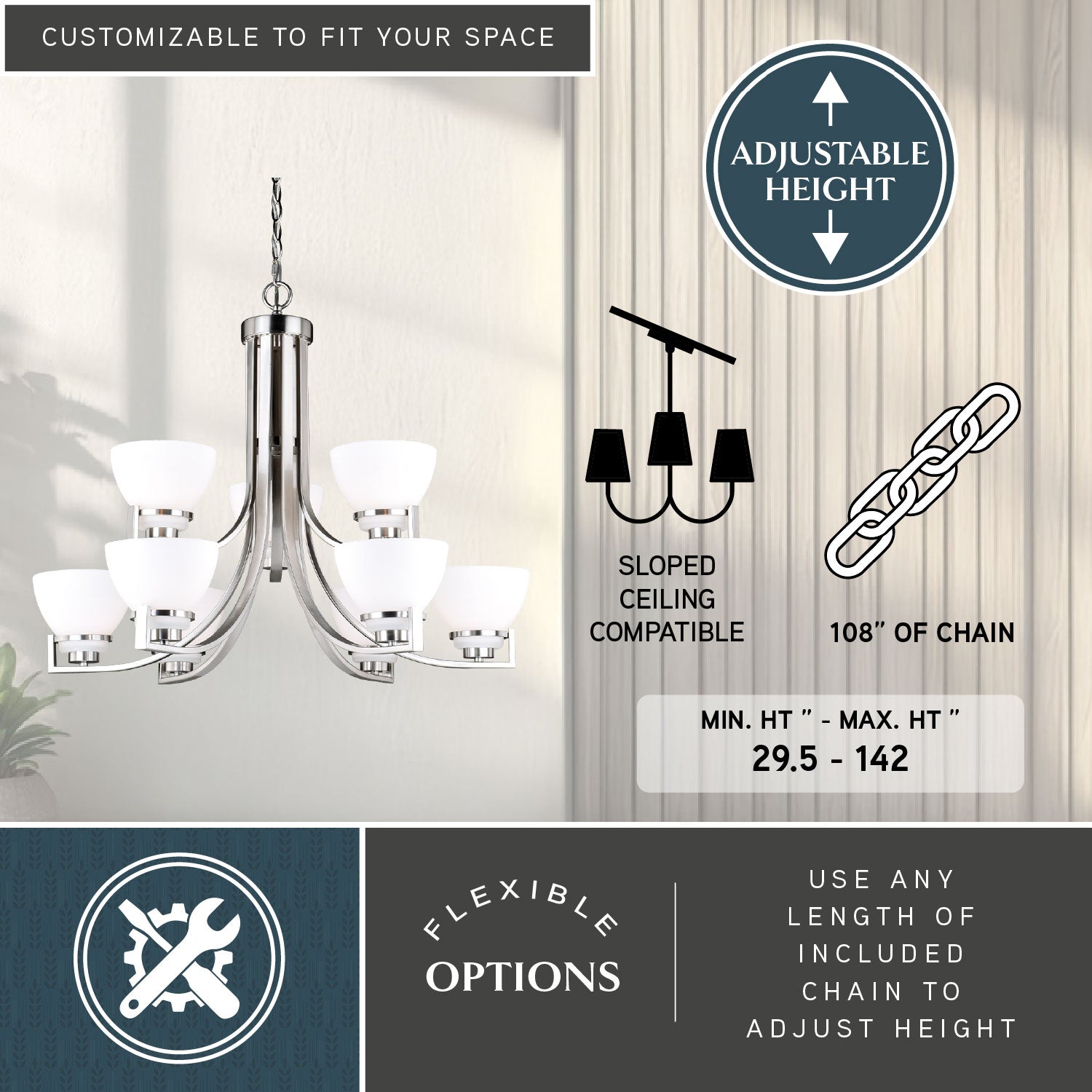Metropolis 9-Light Chandelier