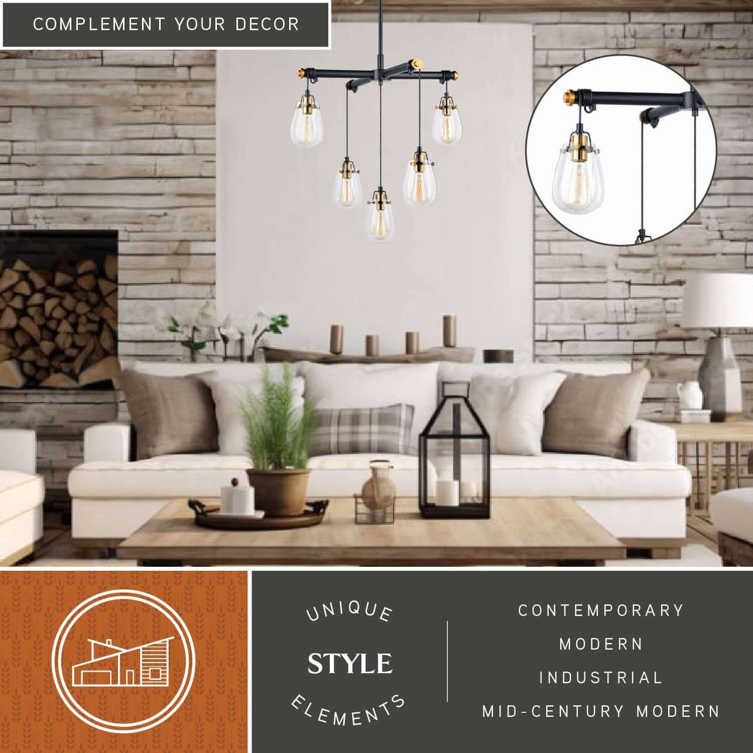 Kassidy 5-Light Adjustable Chandelier