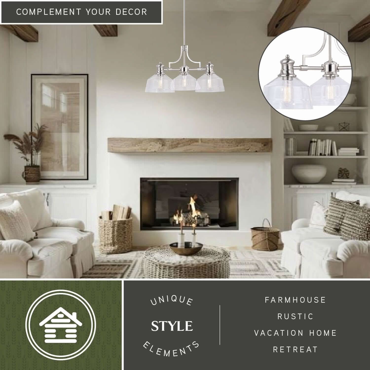 Beloit 3-Light Chandelier