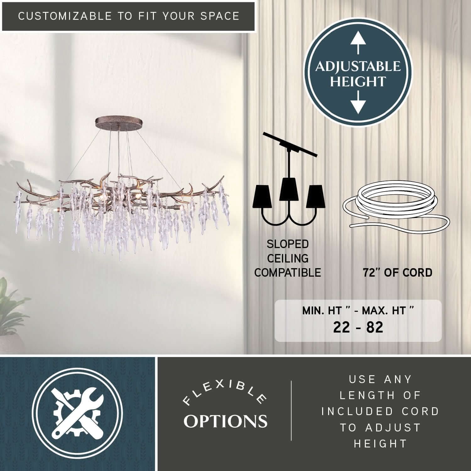 Rainier 6-Light Linear Chandelier