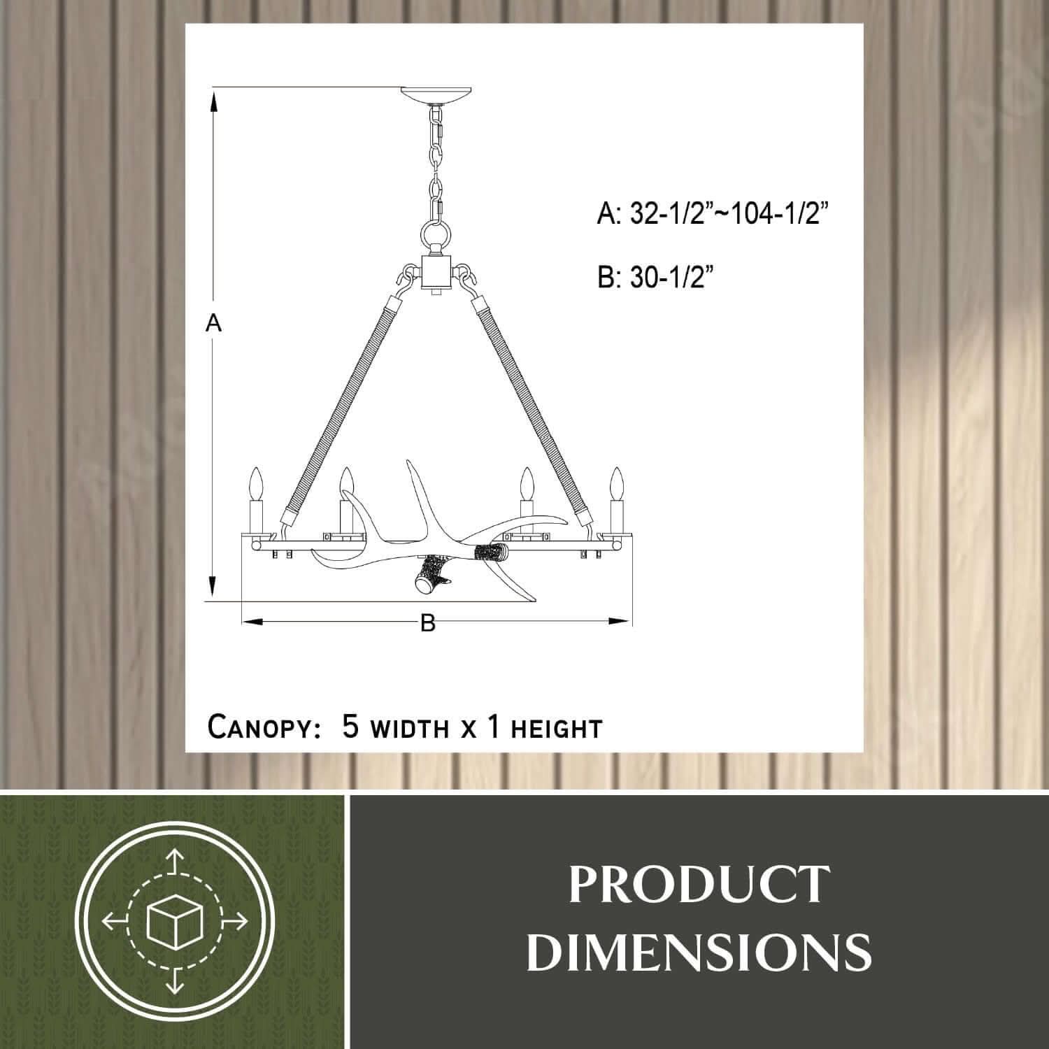 Breckenridge 6-Light Antler Chandelier