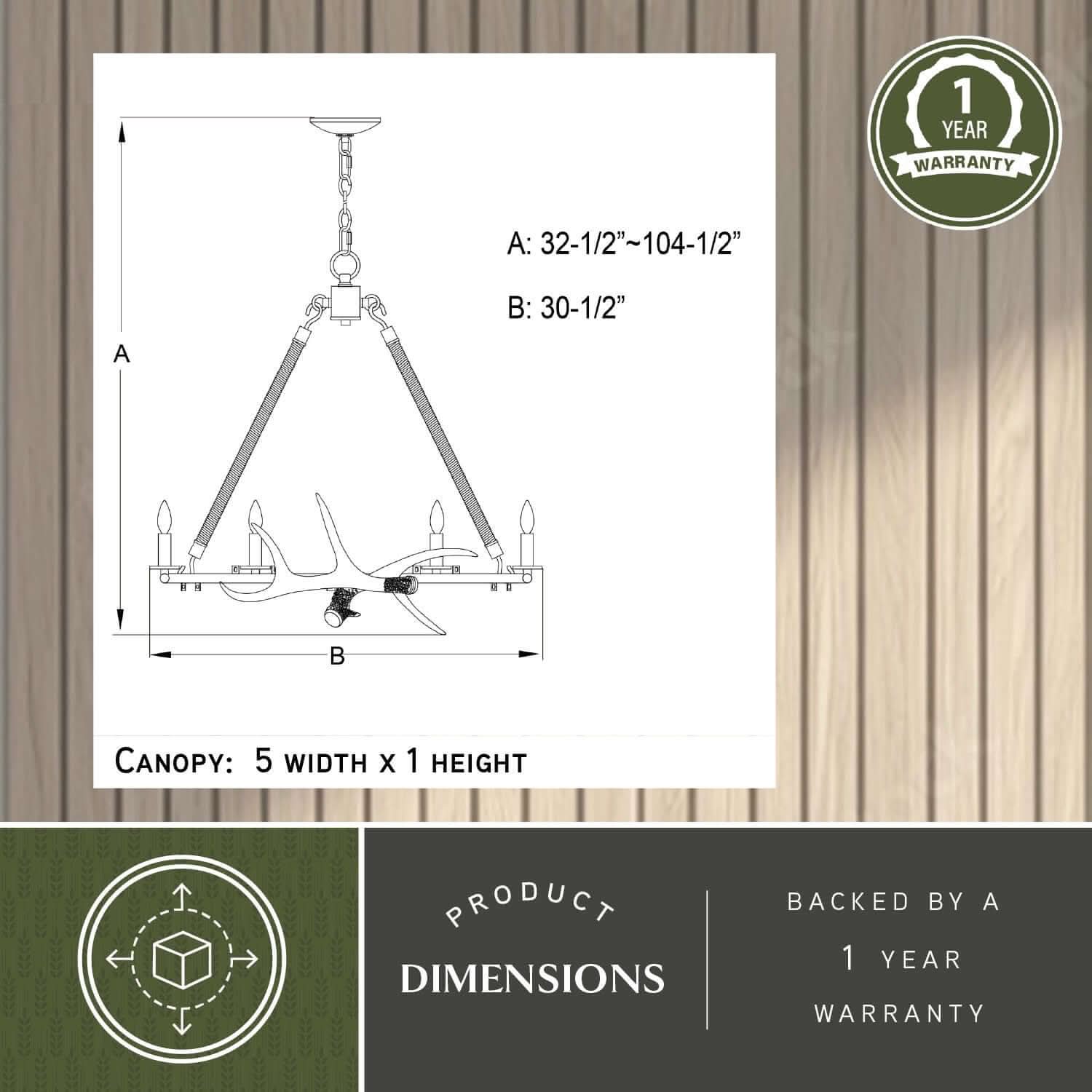 Breckenridge 6-Light Antler Chandelier