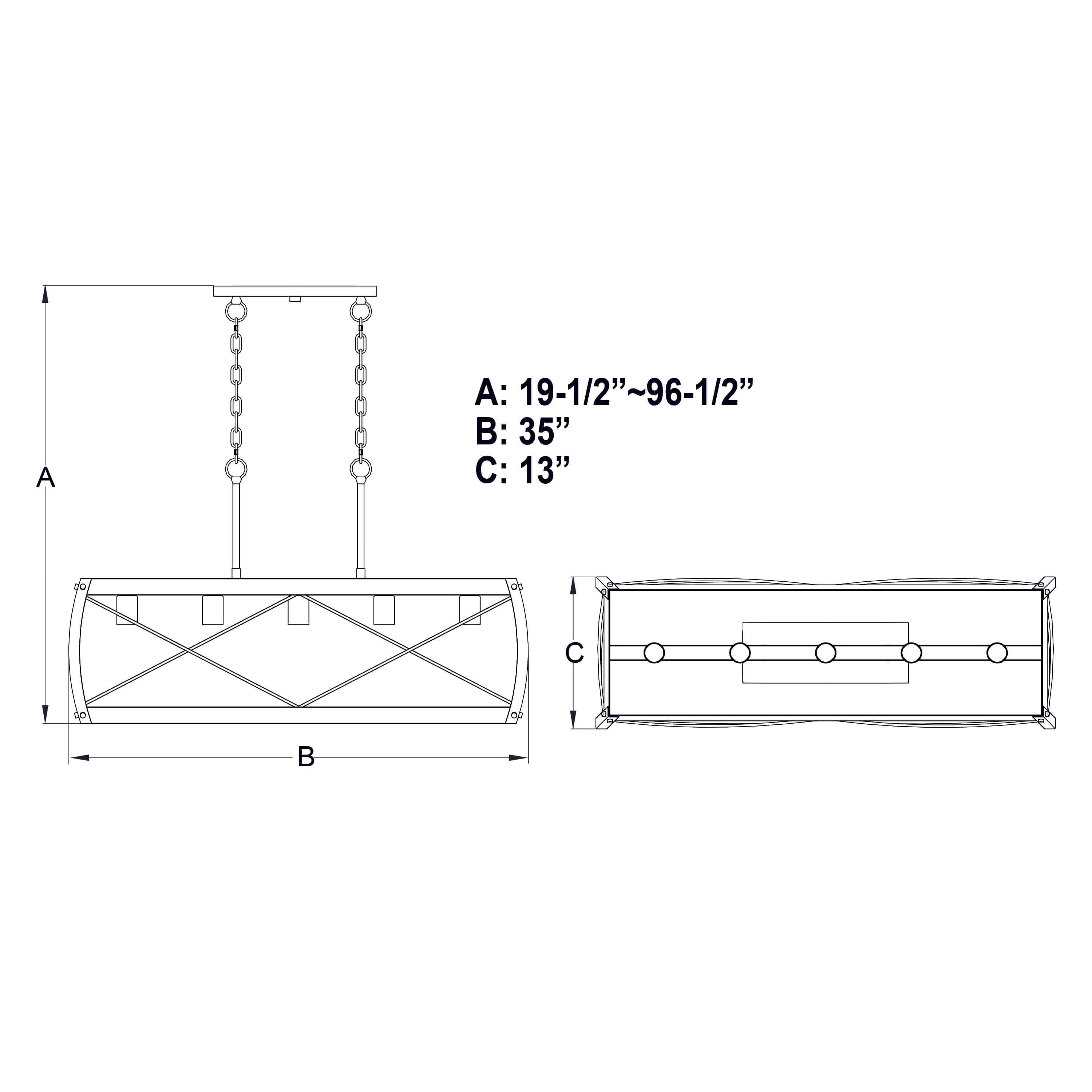 Montclare 5-Light Linear Chandelier
