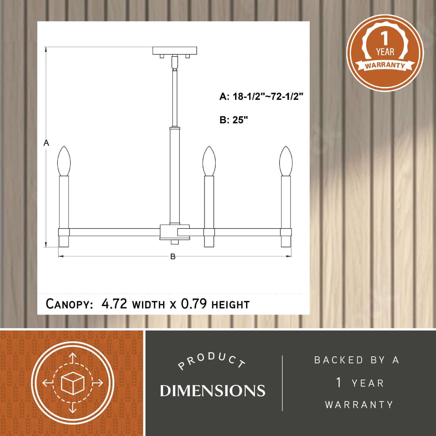 Damen 5-Light Chandelier