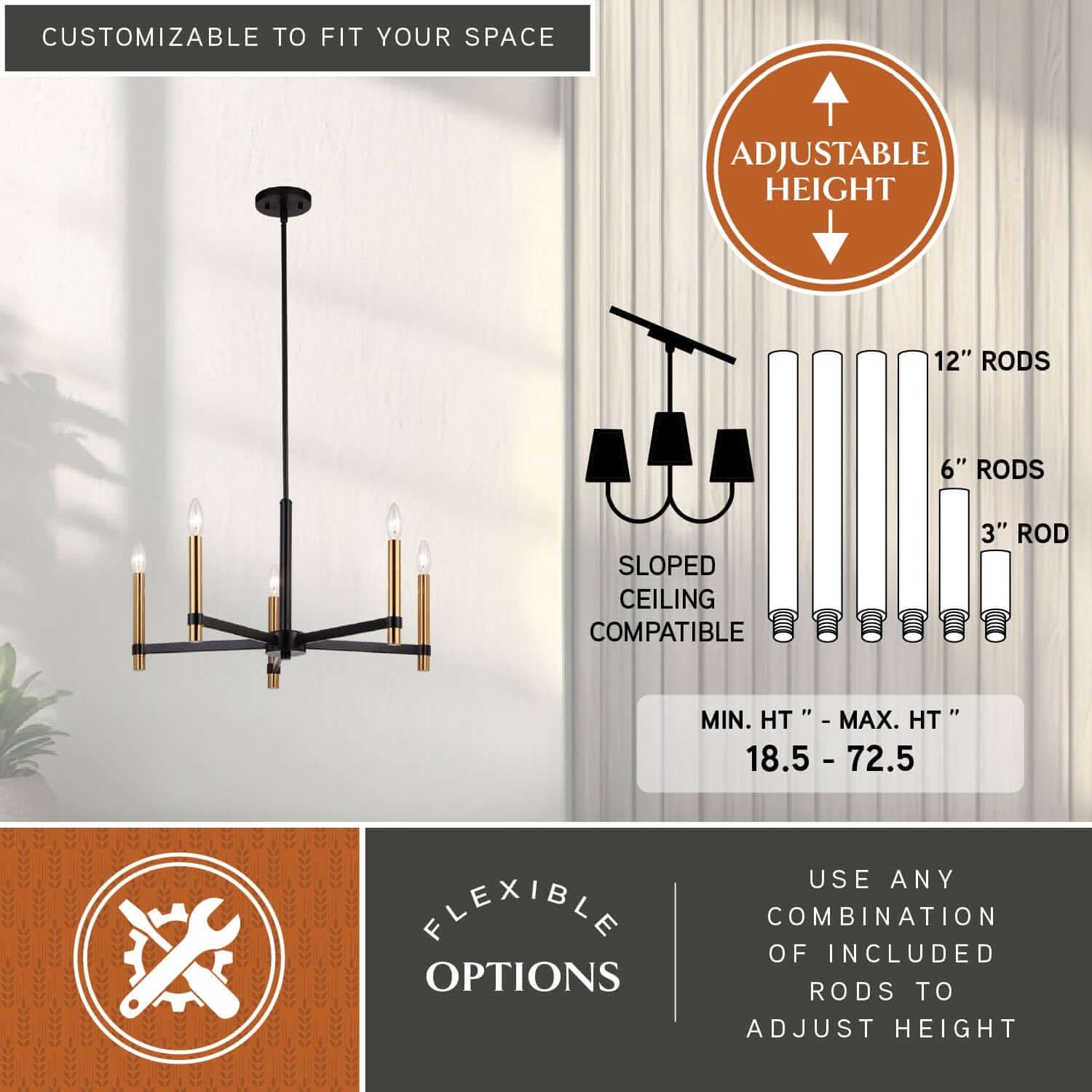 Damen 5-Light Chandelier
