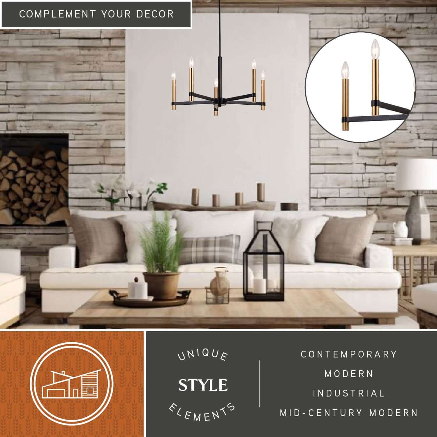 Damen 5-Light Chandelier
