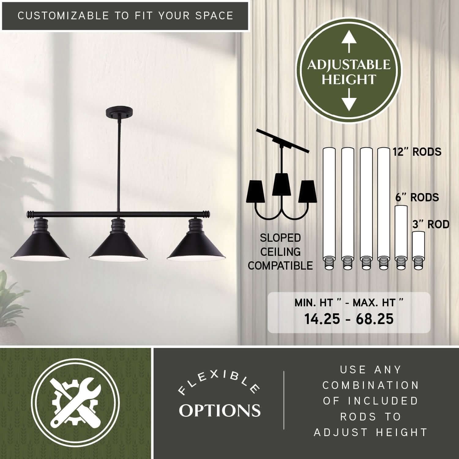 Akron 3-Light Linear Chandelier