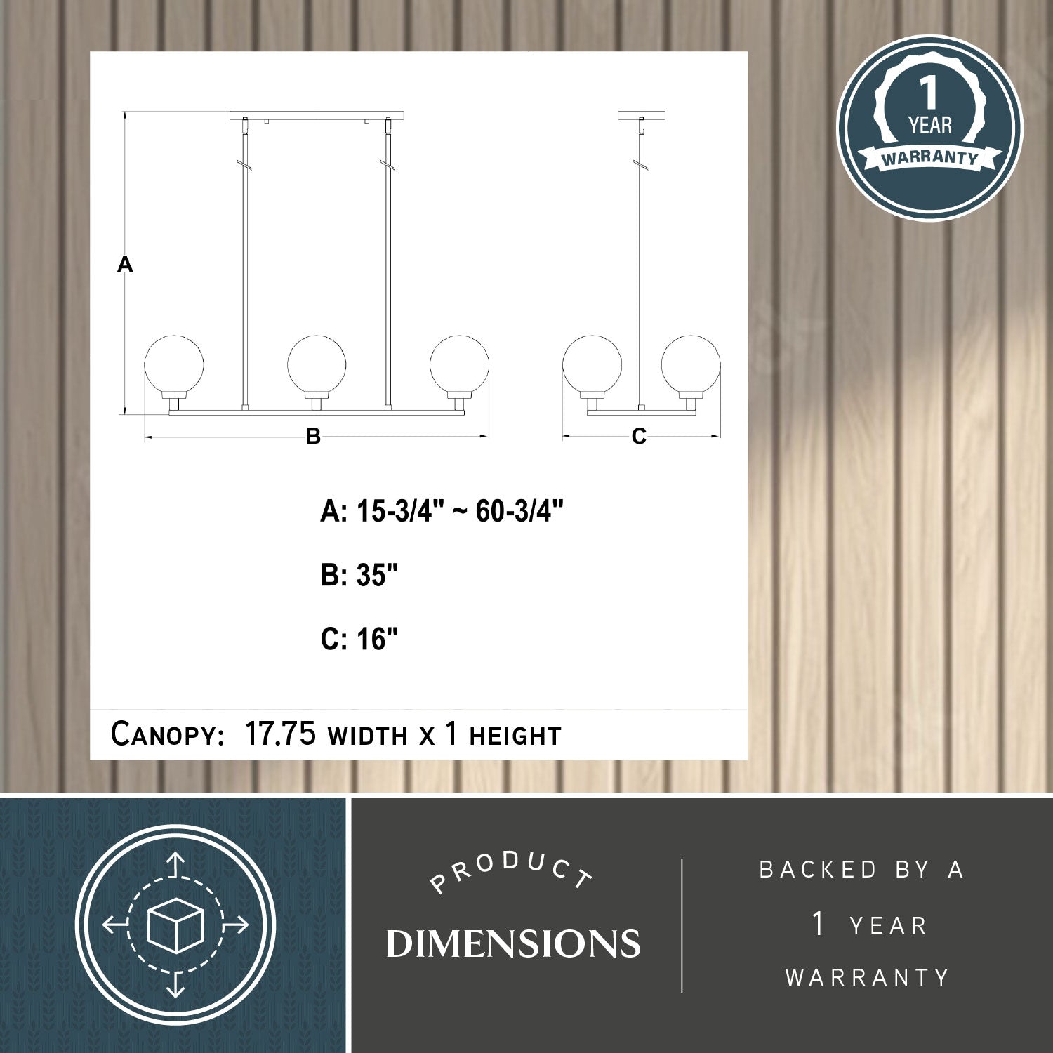 Lander 6-Light Linear Chandelier