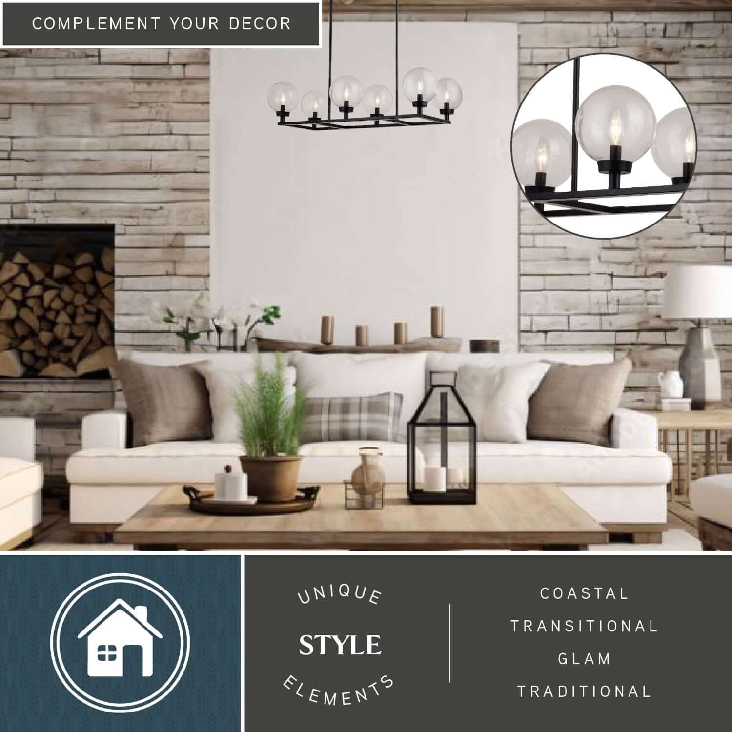 Lander 6-Light Linear Chandelier