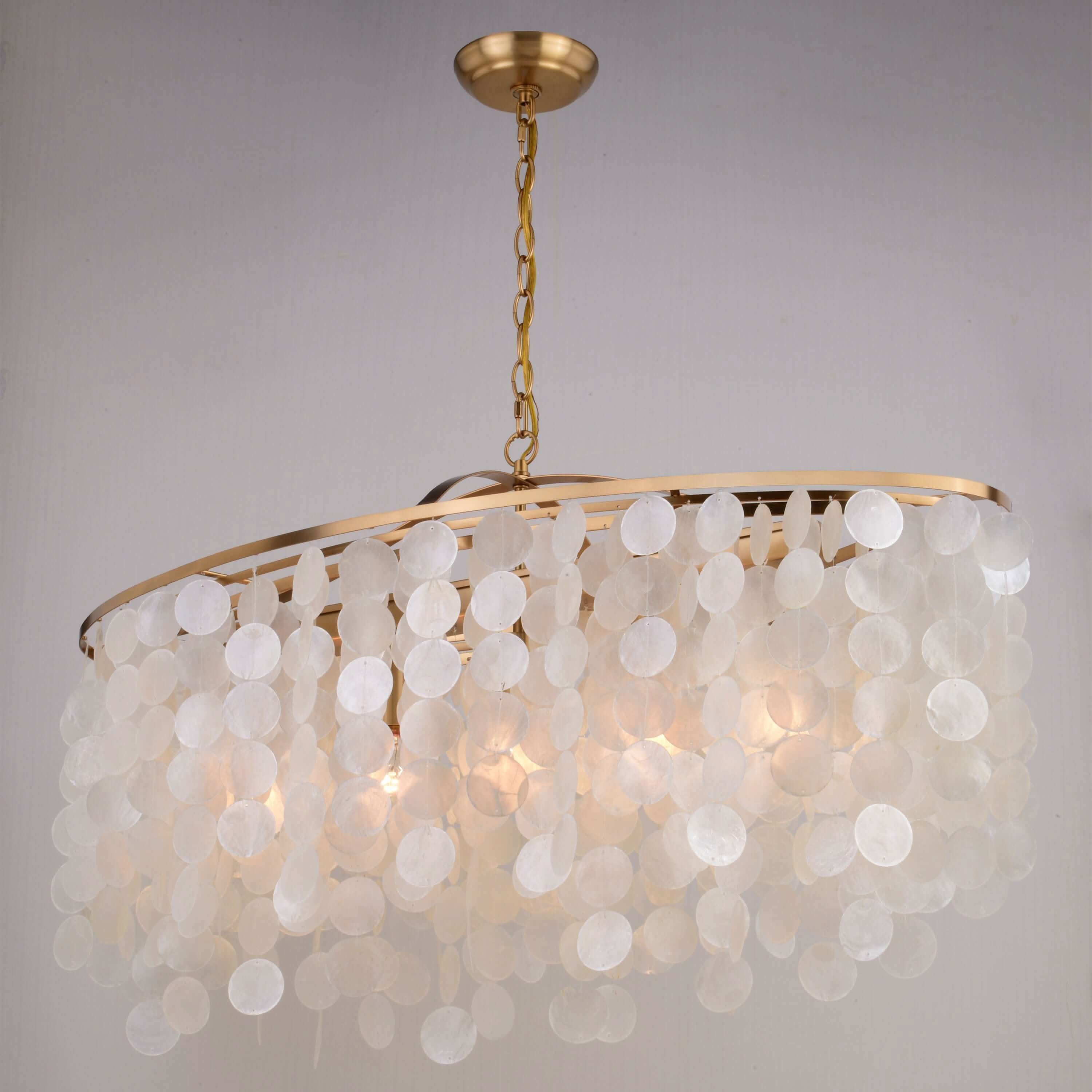Elsa Capiz Shell 5-Light Linear Chandelier