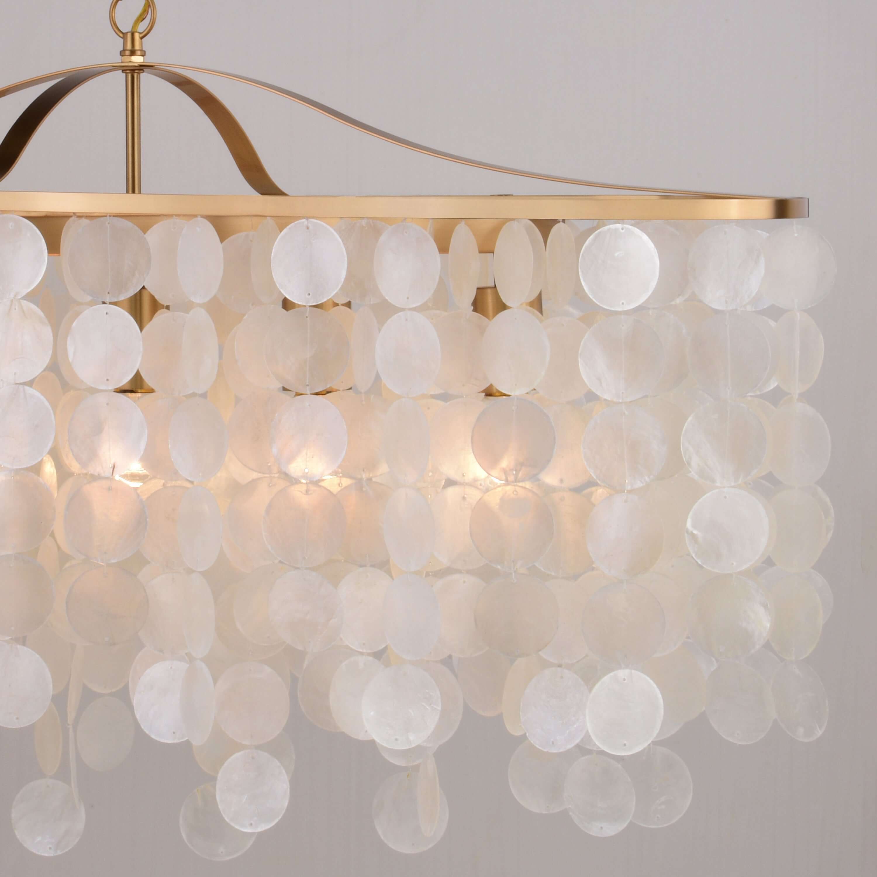 Elsa Capiz Shell 5-Light Linear Chandelier