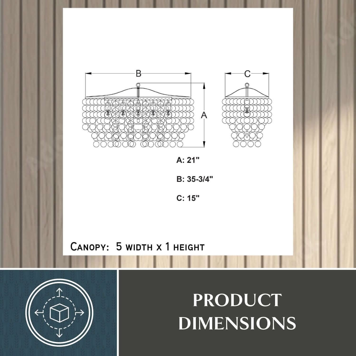 Elsa Capiz Shell 5-Light Linear Chandelier