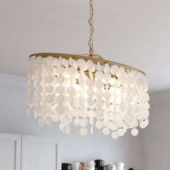 Elsa Capiz Shell 5-Light Linear Chandelier