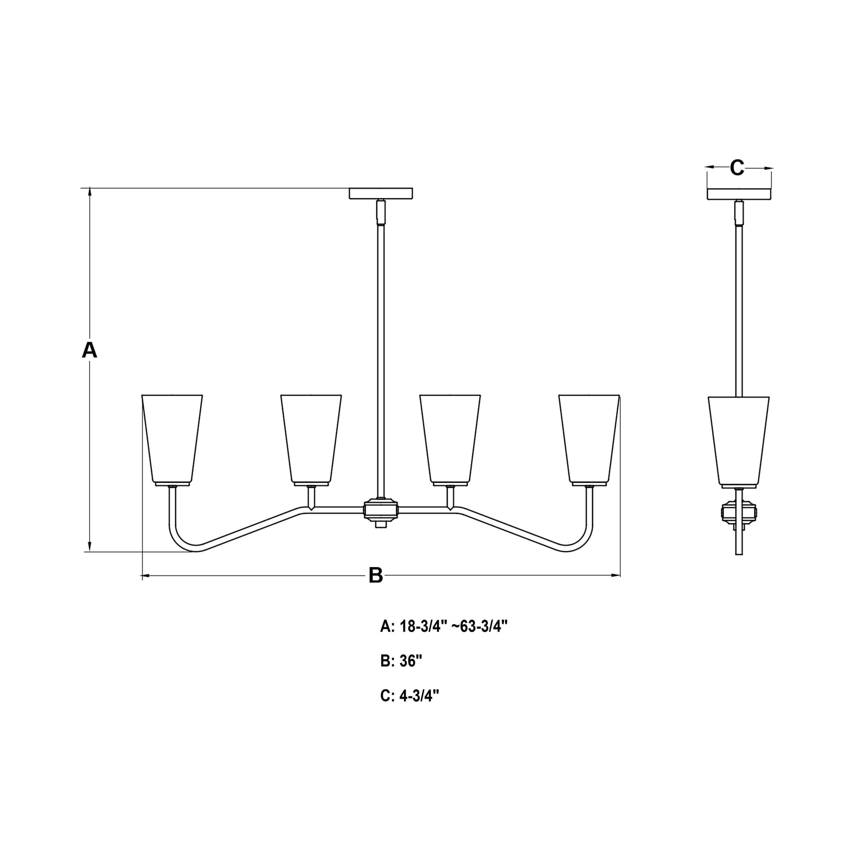 Beverly 4-Light Linear Chandelier