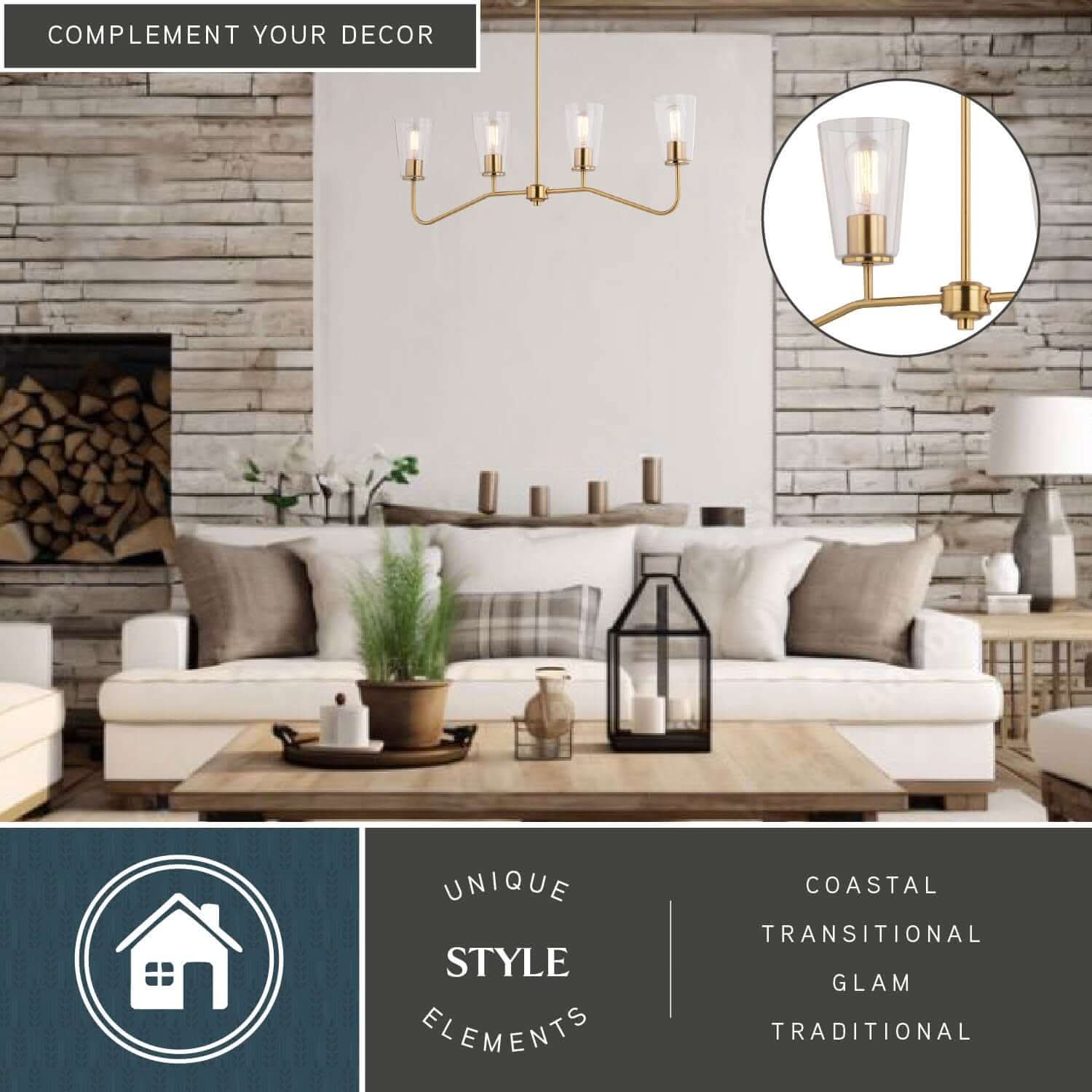 Beverly 4-Light Linear Chandelier