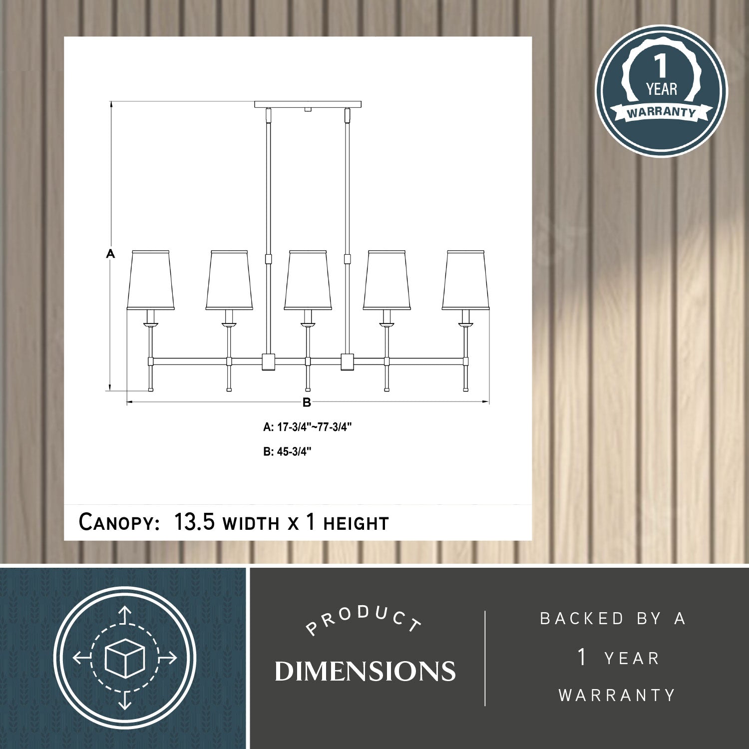 Camden 5-Light Linear Chandelier