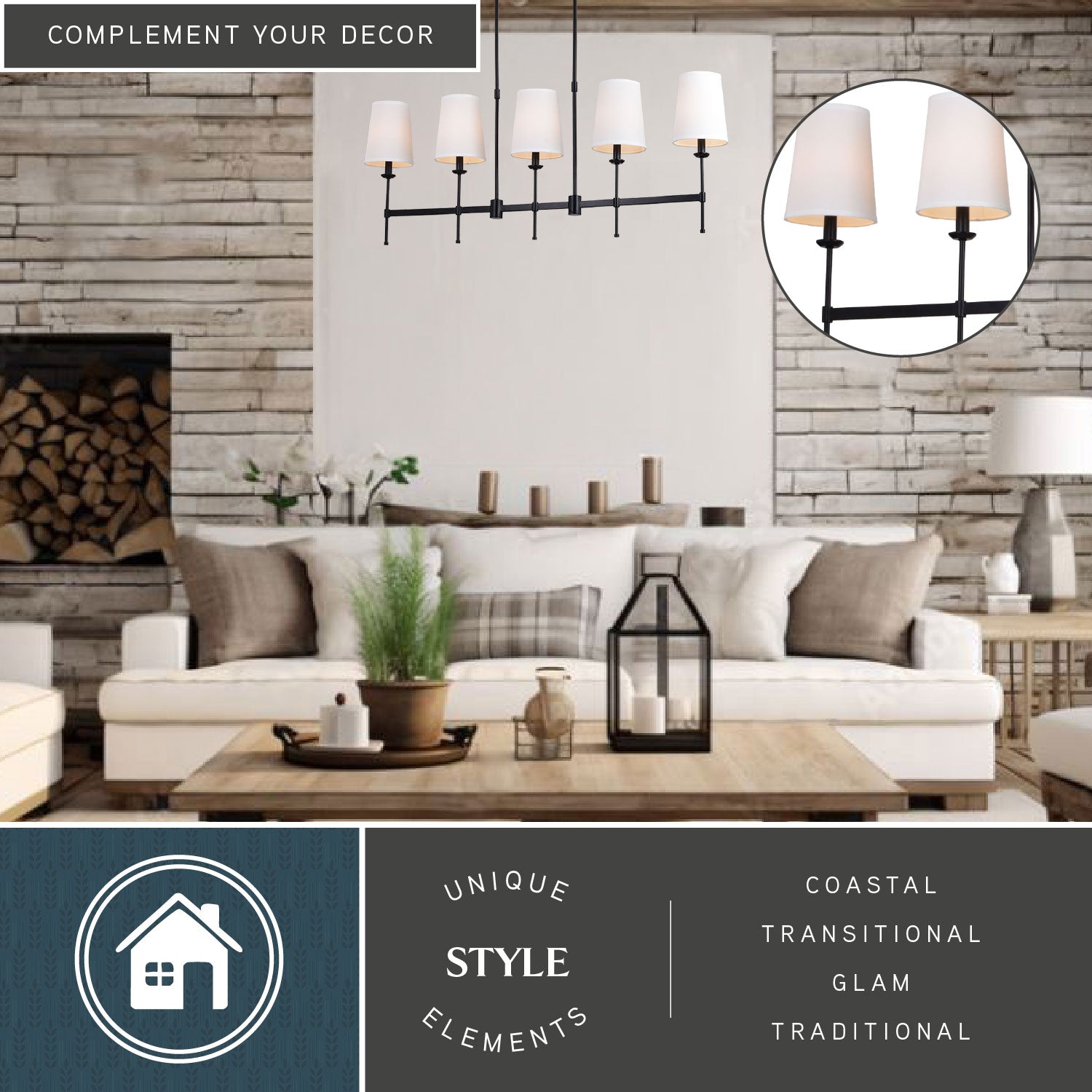 Camden 5-Light Linear Chandelier