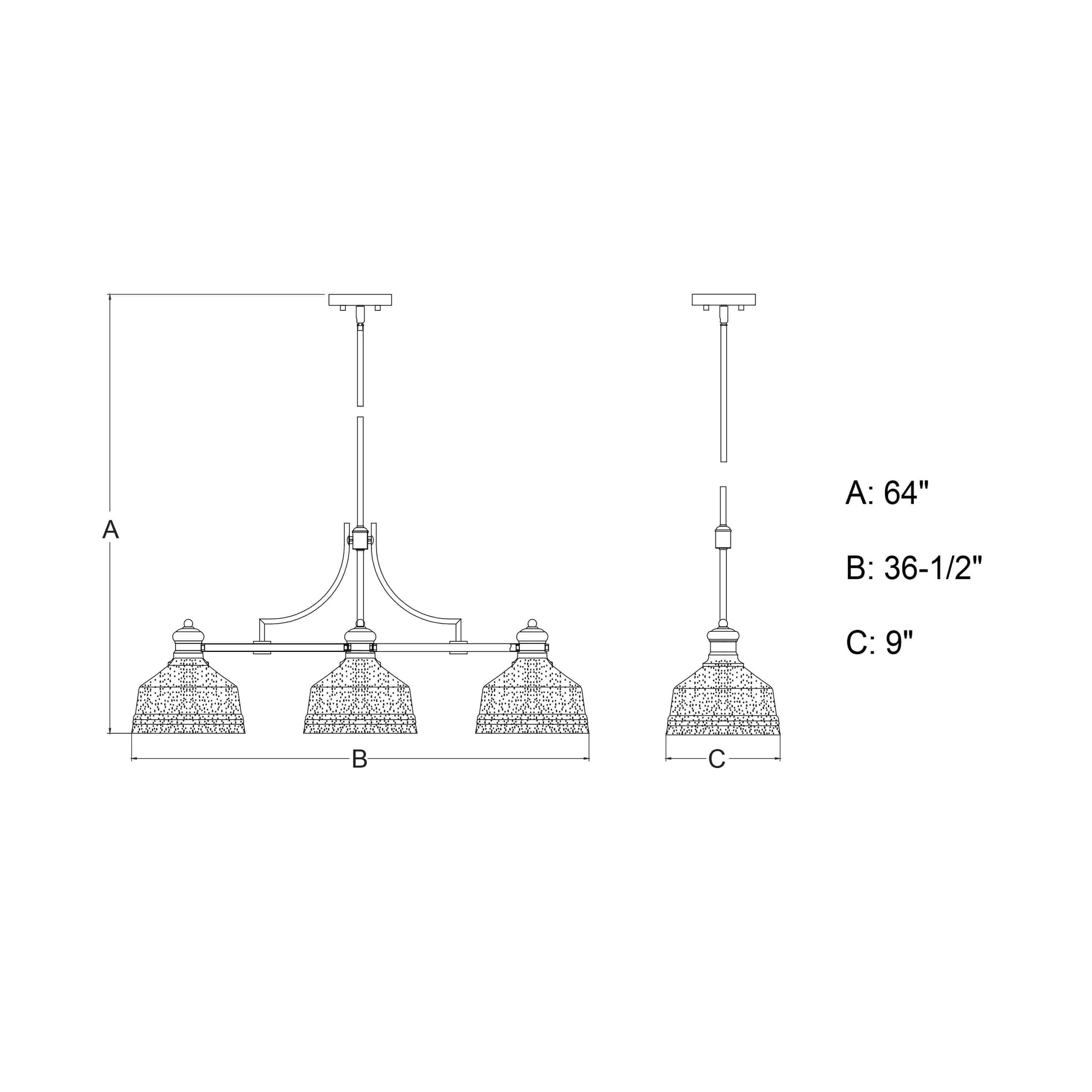 Beloit 3-Light Linear Chandelier