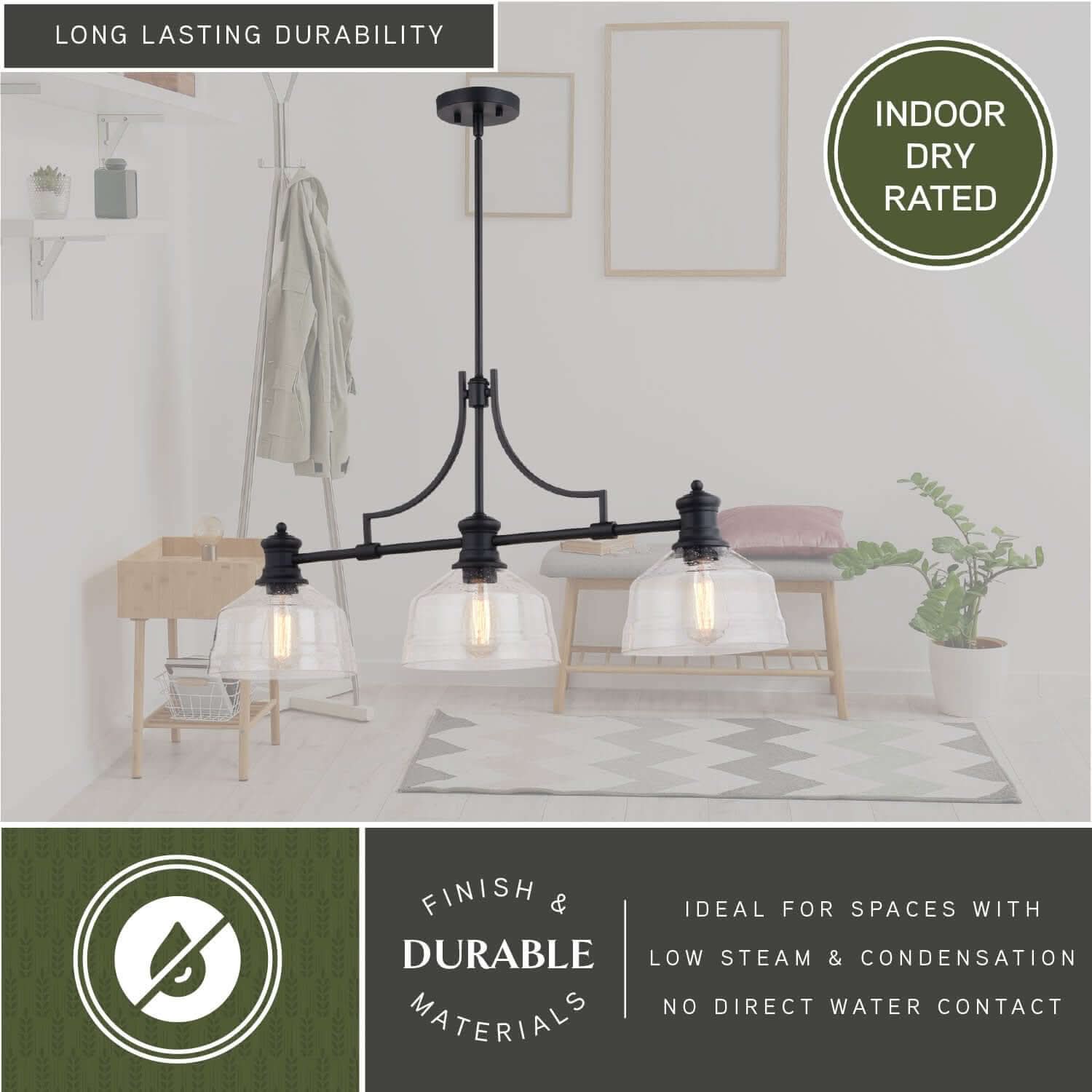 Beloit 3-Light Linear Chandelier