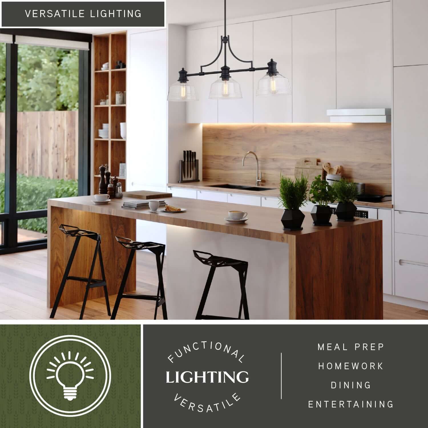 Beloit 3-Light Linear Chandelier